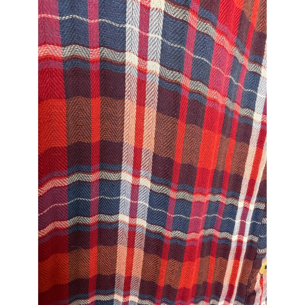 Urban Outfitters Jo Plaid Midi Skirt Red Blue Tartan Pencil S Grunge 90's Preppy - Picture 11 of 15